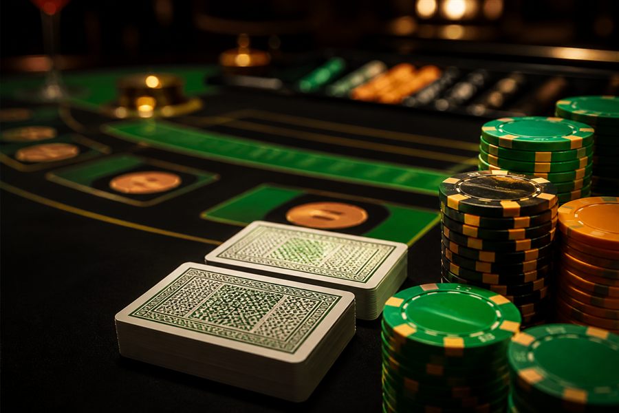 Krupiérka s kartami - baccarat live